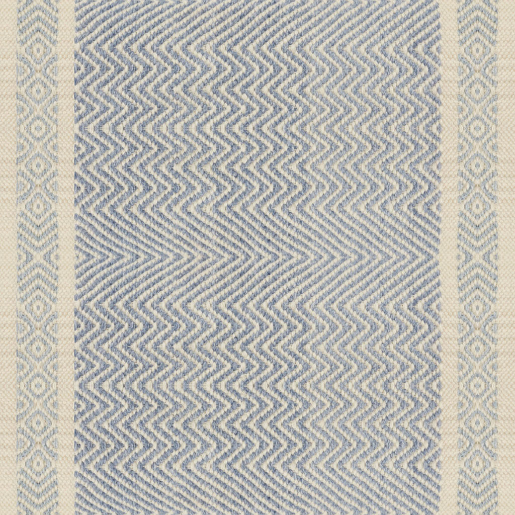 Iker Indoor Outdoor Light Blue Ivory Pillow With Insert-24"x16"