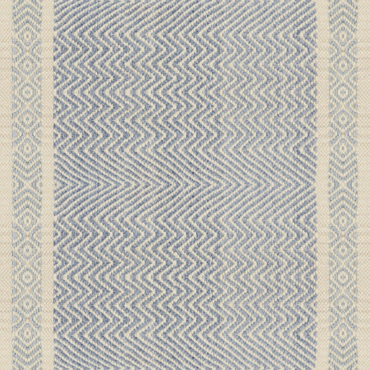 Iker Indoor Outdoor Light Blue Ivory Pillow With Insert-24"x16"