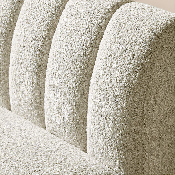 Duncan White Performance Fabric Double L-Shaped Loveseat Dining Banquette