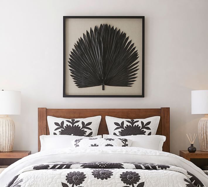 Palm Leaf Shadow Box Wall Art With Frame 39.5"x39.5"