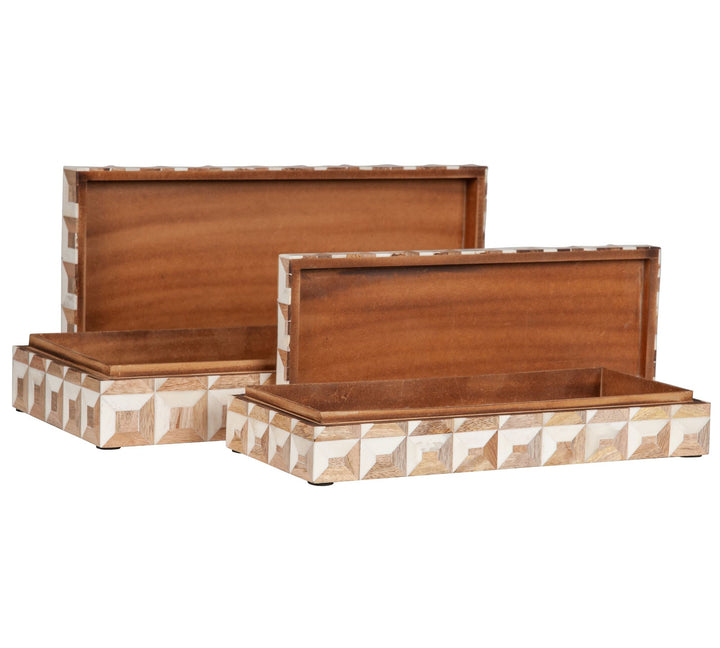 Cora Bone Decorative Box-Set of 2