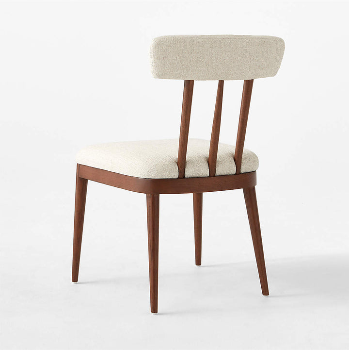 Arcos Oak Wood And Ivory Upholstered Dining Chair