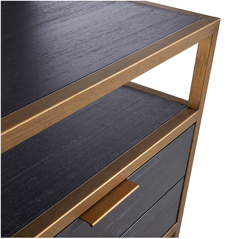 Oxford Black 2 Drawer Nightstand