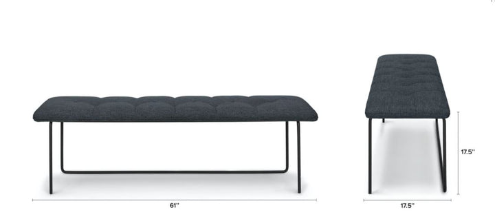 Level Bella Black 61" Bench