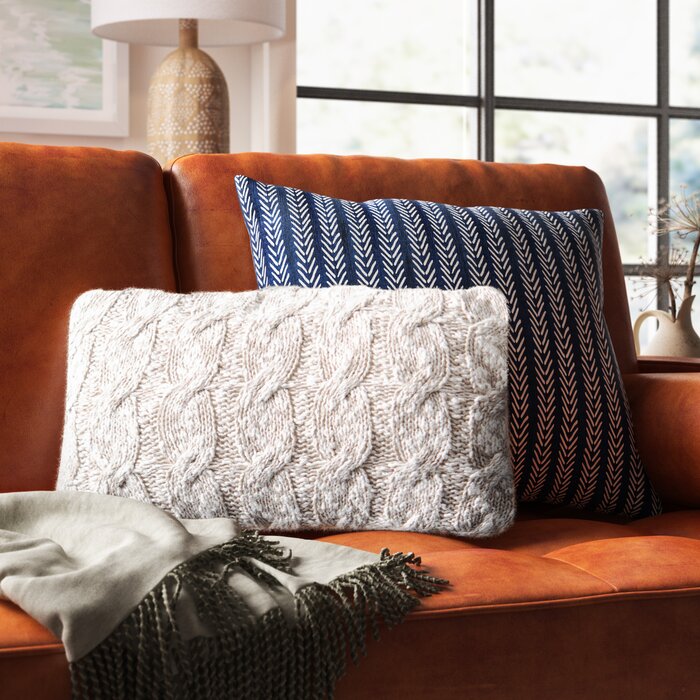 Clymer Chunky Knit Throw Pillow With Insert 20''x12''