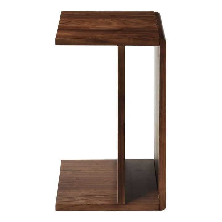 Wood C-Shaped Side Table