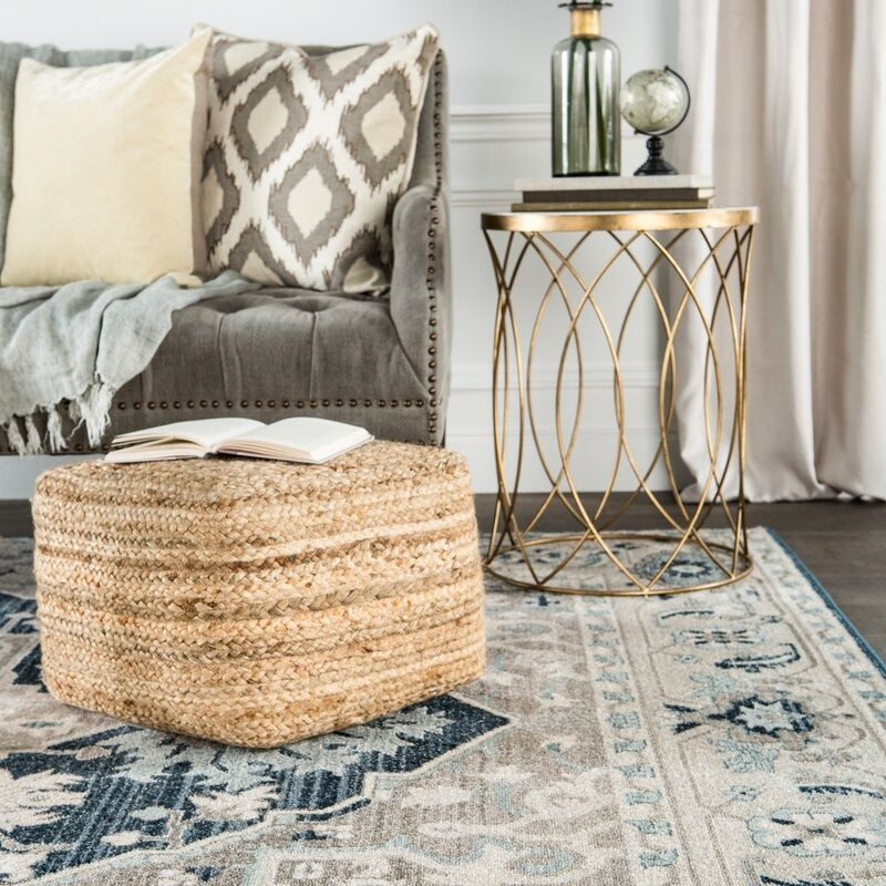 Cicero Wide Square Pouf Ottoman