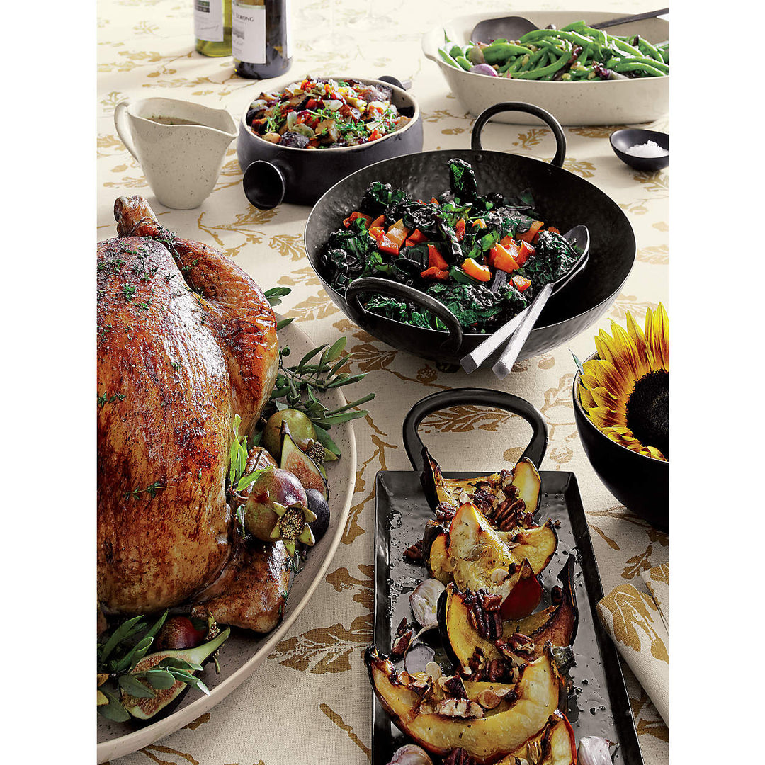 Feast Hammered Iron Serving Bowl with Handles