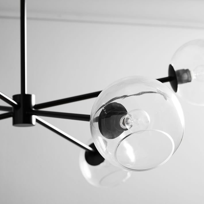 Staggered Glass Burst Chandelier Clear Bronze