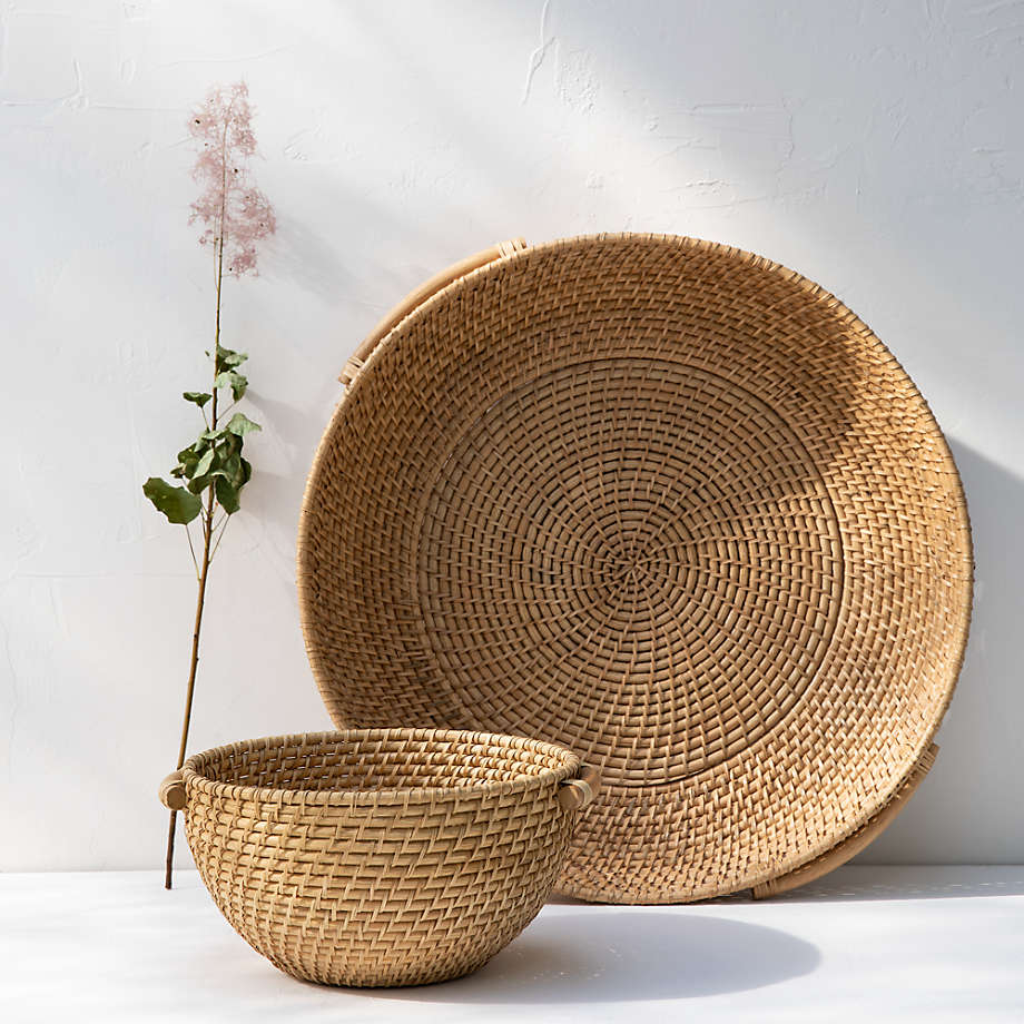Artesia Natural Rattan Bowl with Handles