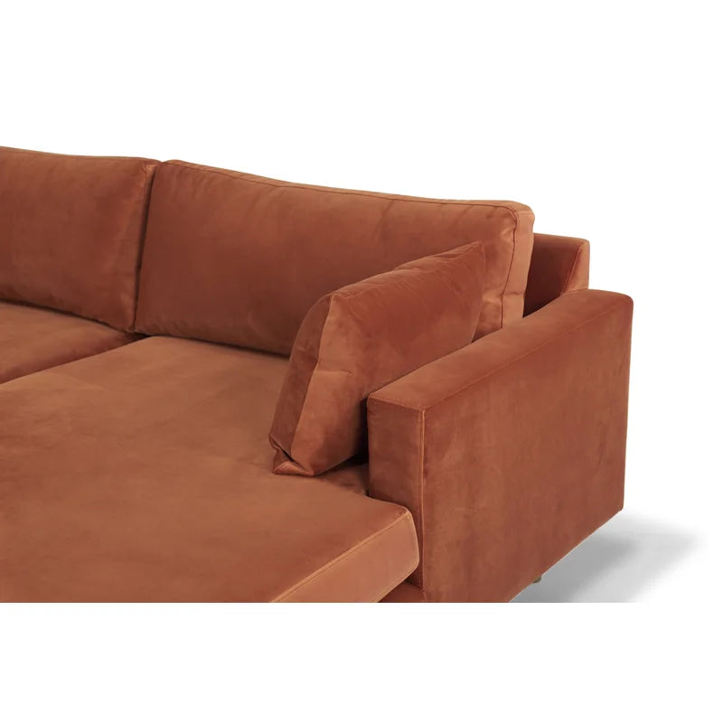 Oneal Velvet Stationary Sofa Chaise Sectional