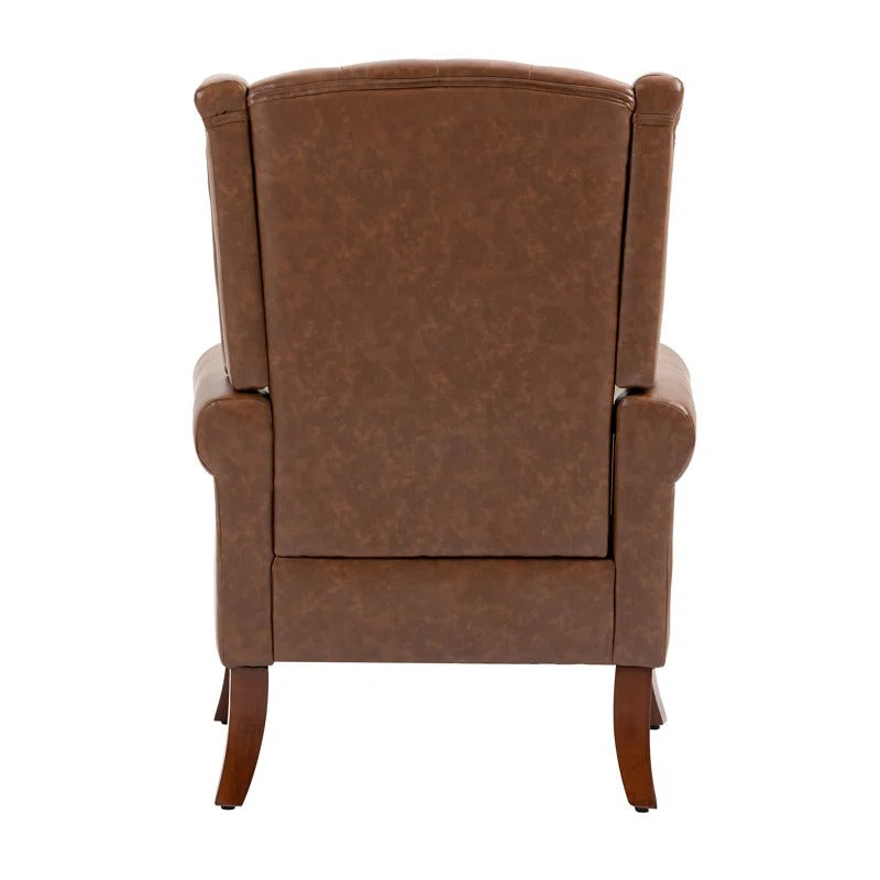 Abdul Ahad Wide Tufted Faux Leather Wingback Chair