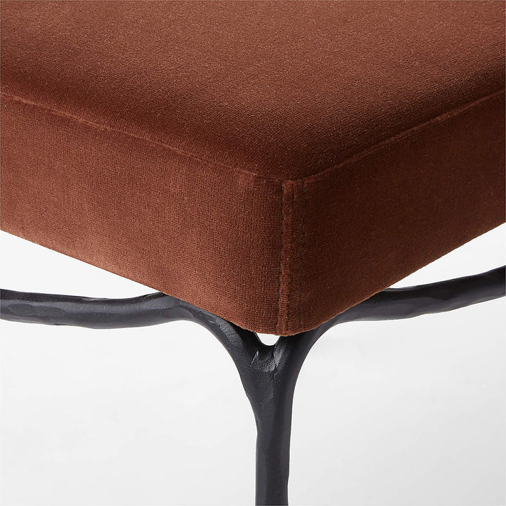Journey Terracotta Red Velvet Stool