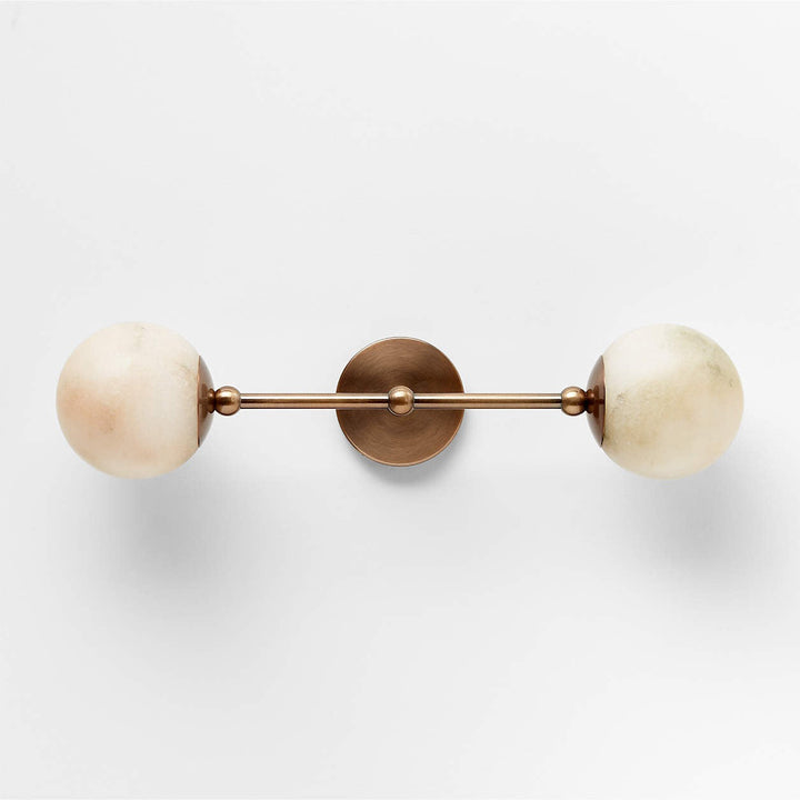 Alba 2 Light White Alabaster Wall Sconce Light