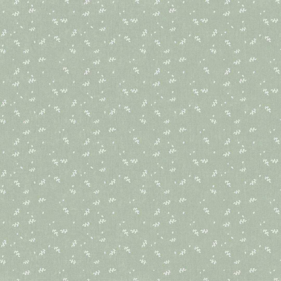Supersoft Muted Teal Leaf Print Organic Cotton Gauze Baby Crib Fitted Sheet