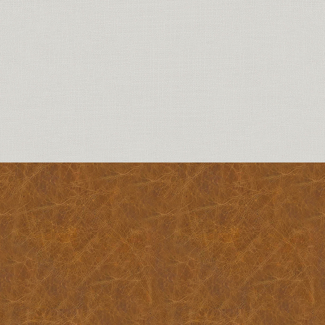 Aleta Leather And Linen Pillow Cover No Insert 20"x20"