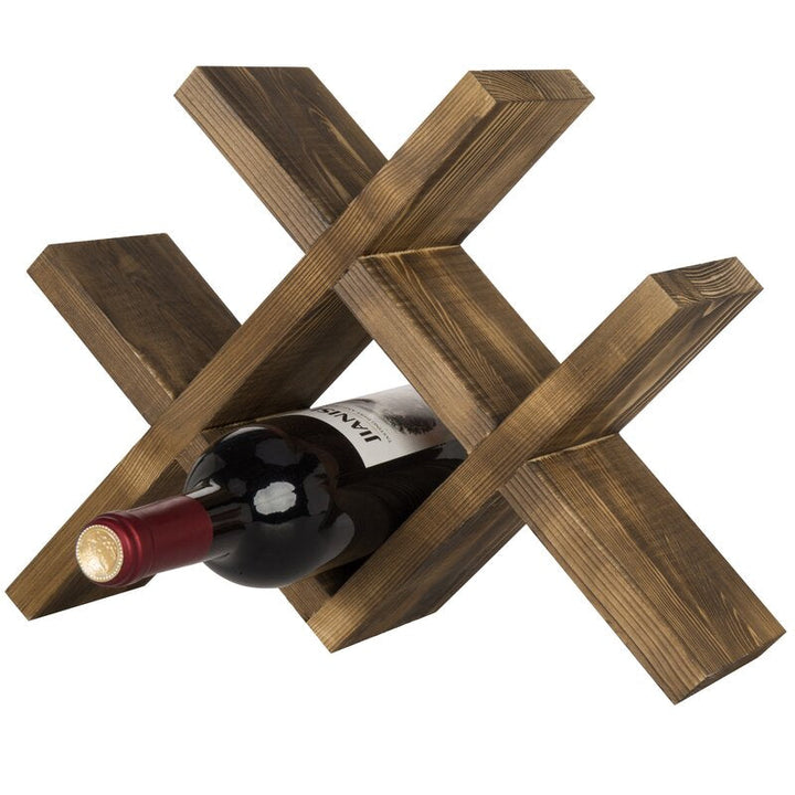 Southwell Solid Wood Tabletop Wine Bottle Rack in Brown