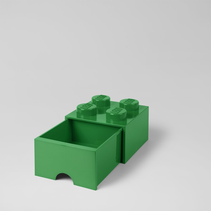 Green LEGO Storage Brick Drawer Bright Toy Box