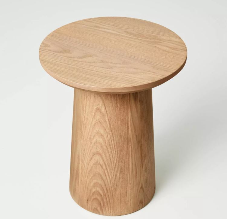 Round Wood Pedestal Accent Table