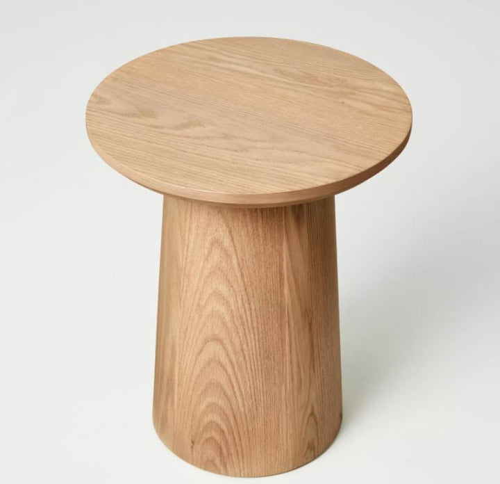 Round Wood Pedestal Accent Table