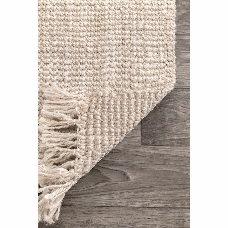 Gia Handmade Flatweave Jute Sisal Off White Area Rug-2'6"x10'