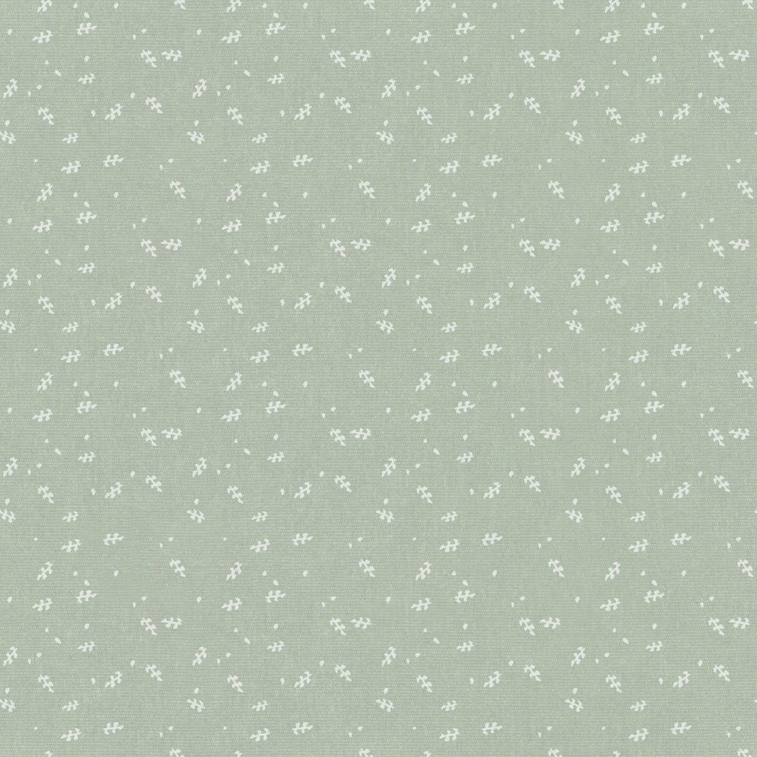 Supersoft Muted Teal Leaf Print Organic Cotton Gauze Baby Crib Fitted Sheet