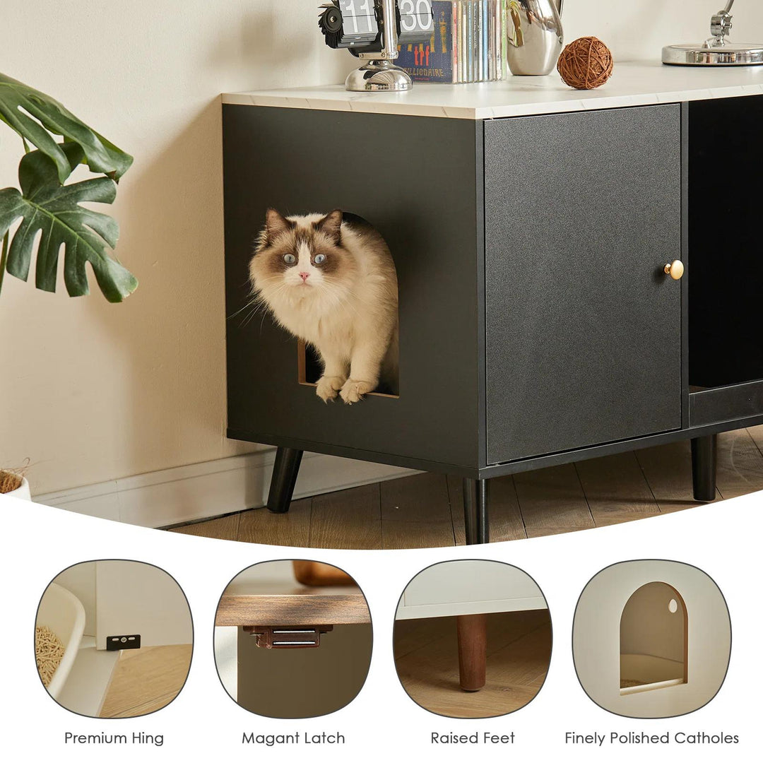 Cat Litter Box Enclosures With Cardboard Cat Cabinet