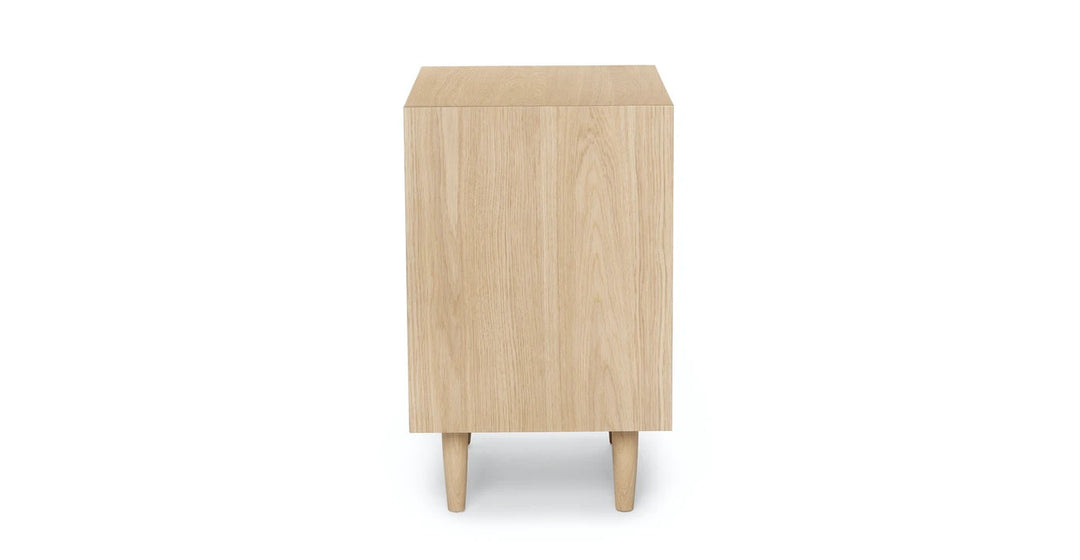 Lenia White Oak 2 Drawer Nightstand