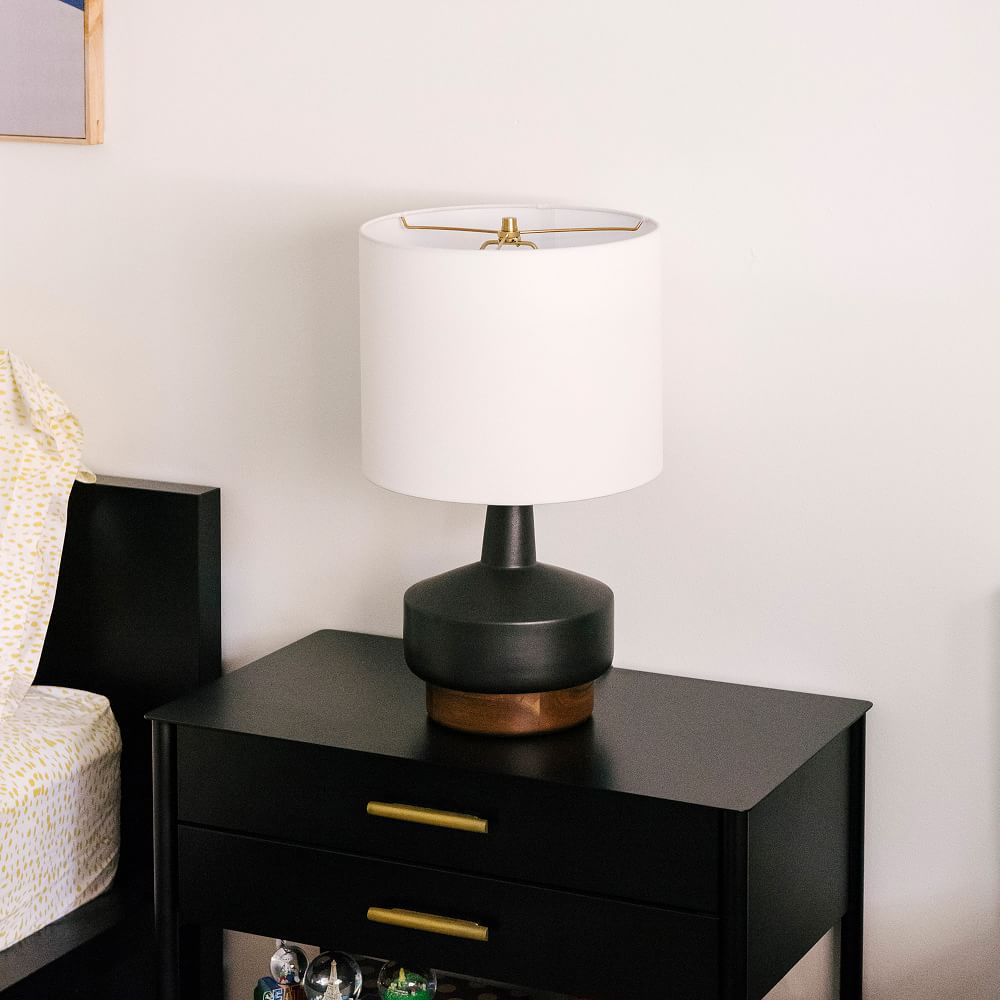 Wood And Ceramic Table Lamp