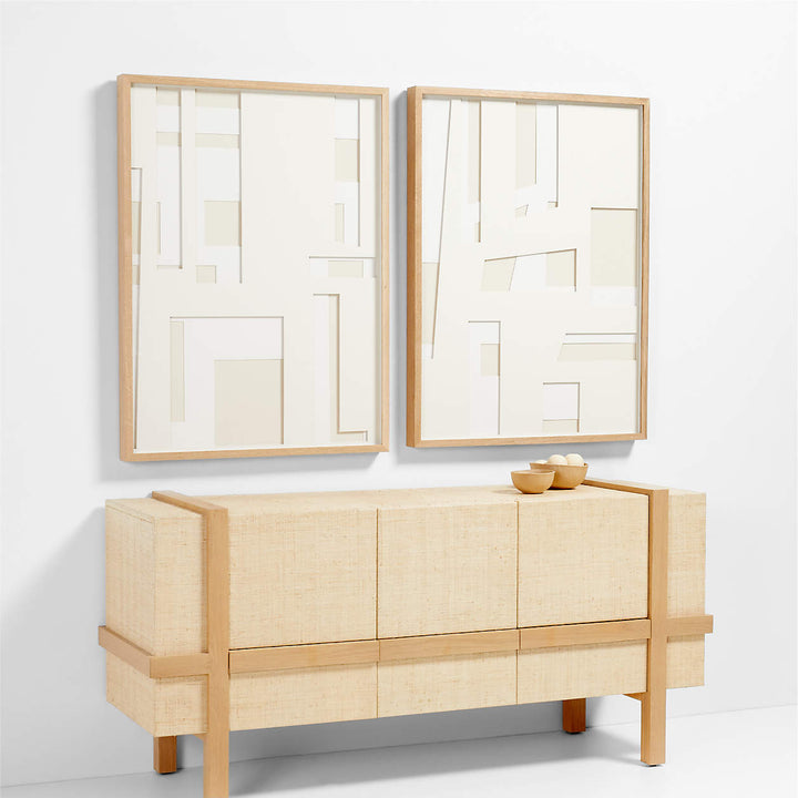 Dimension II Framed Hand Cut Paper Wall Art by Coup d'Esprit with Frame-30"x40"