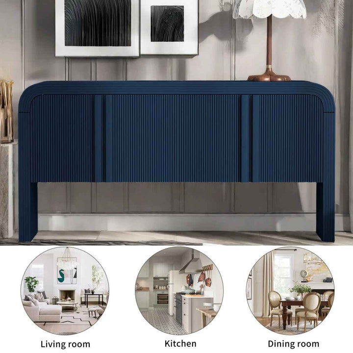 Himanshi Striped Sideboard with 4 Doors