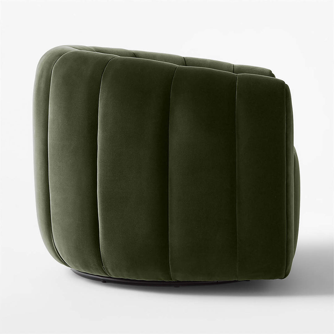 Fitz Green Velvet Swivel Chair