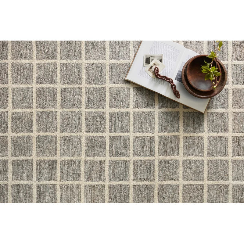 Chris Loves Julia x Loloi Polly Checkered Slate/Ivory Area Rug