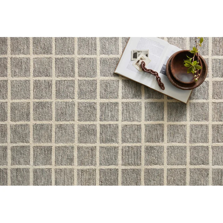 Chris Loves Julia x Loloi Polly Checkered Slate/Ivory Area Rug