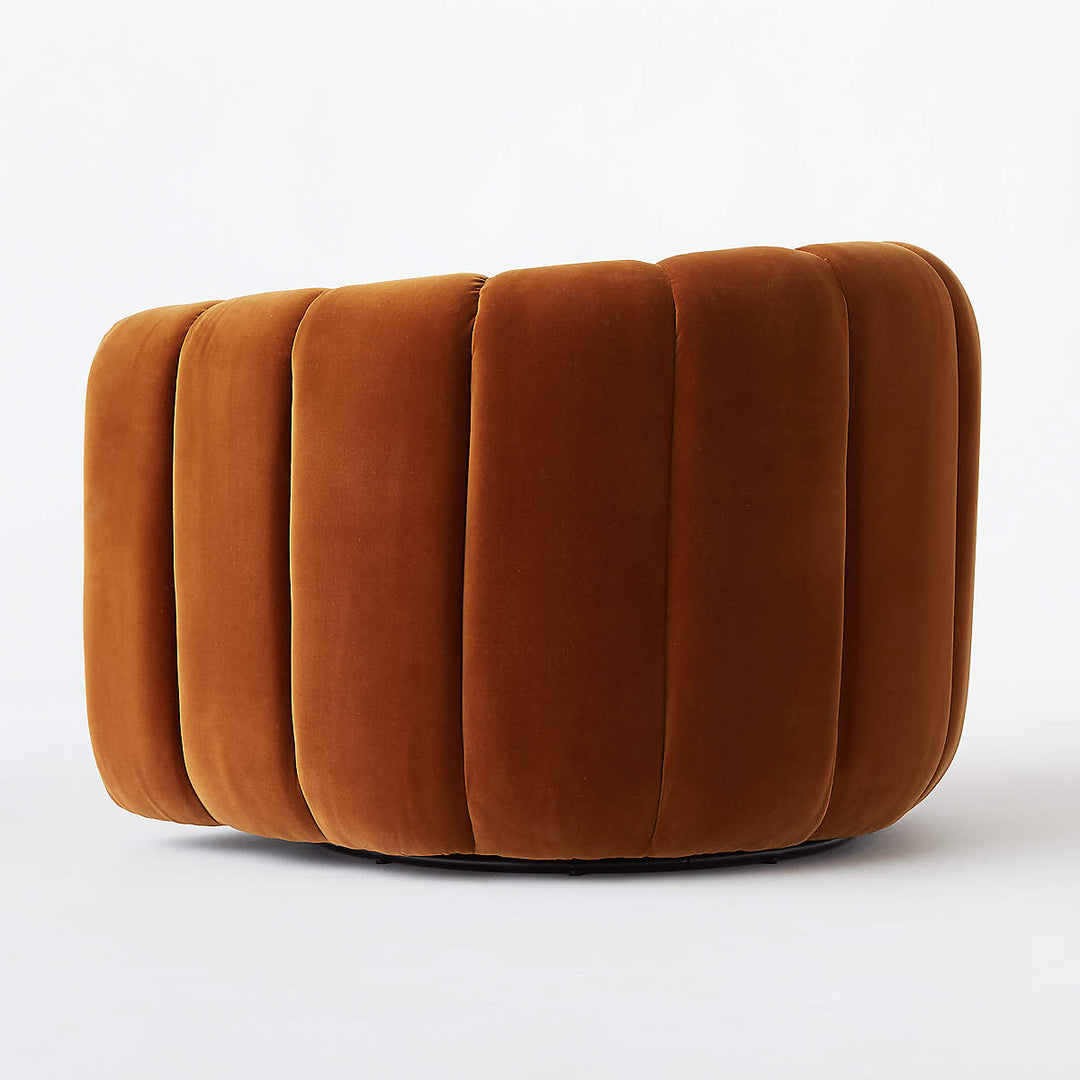 Fitz Russet Velvet Swivel Chair
