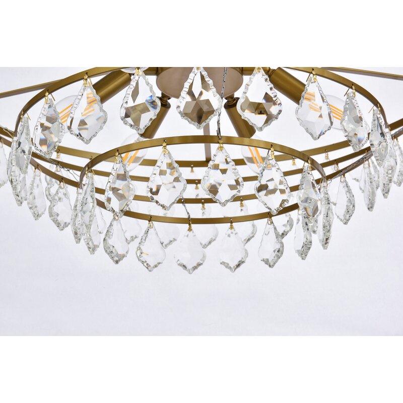 Marina 6 Light Unique Tiered Chandelier with Crystal