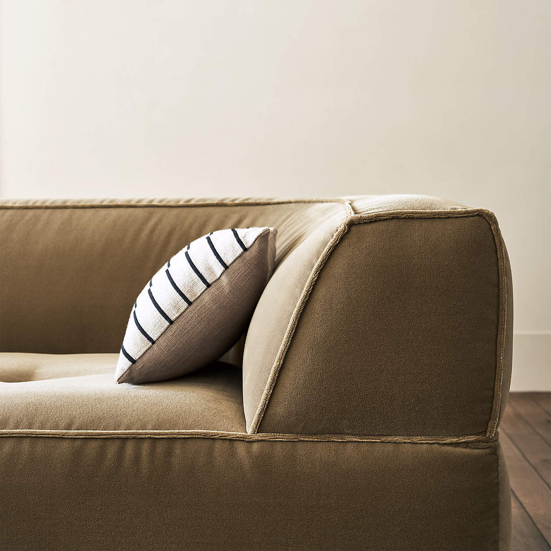 Casse Black and Ivory Striped Throw Pillow-20"x13"