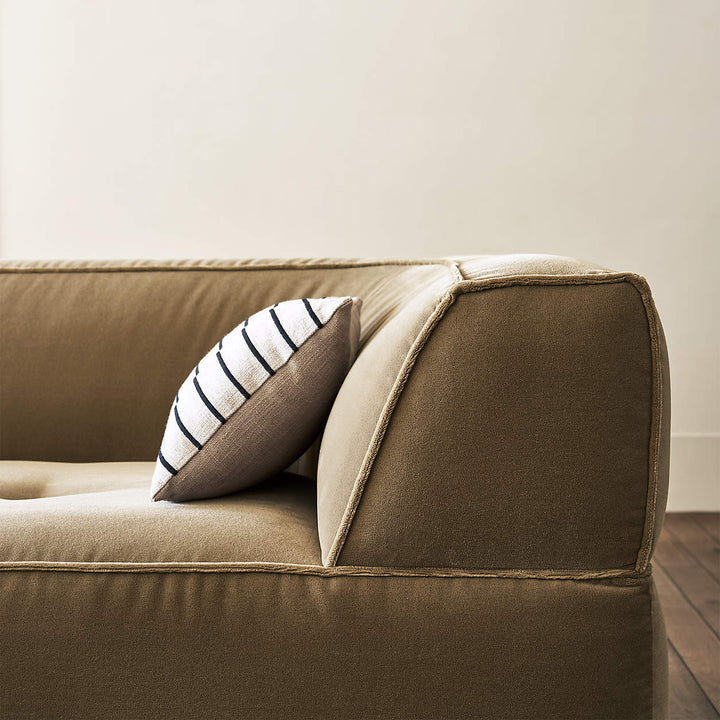 Casse Black and Ivory Striped Throw Pillow-20"x13"