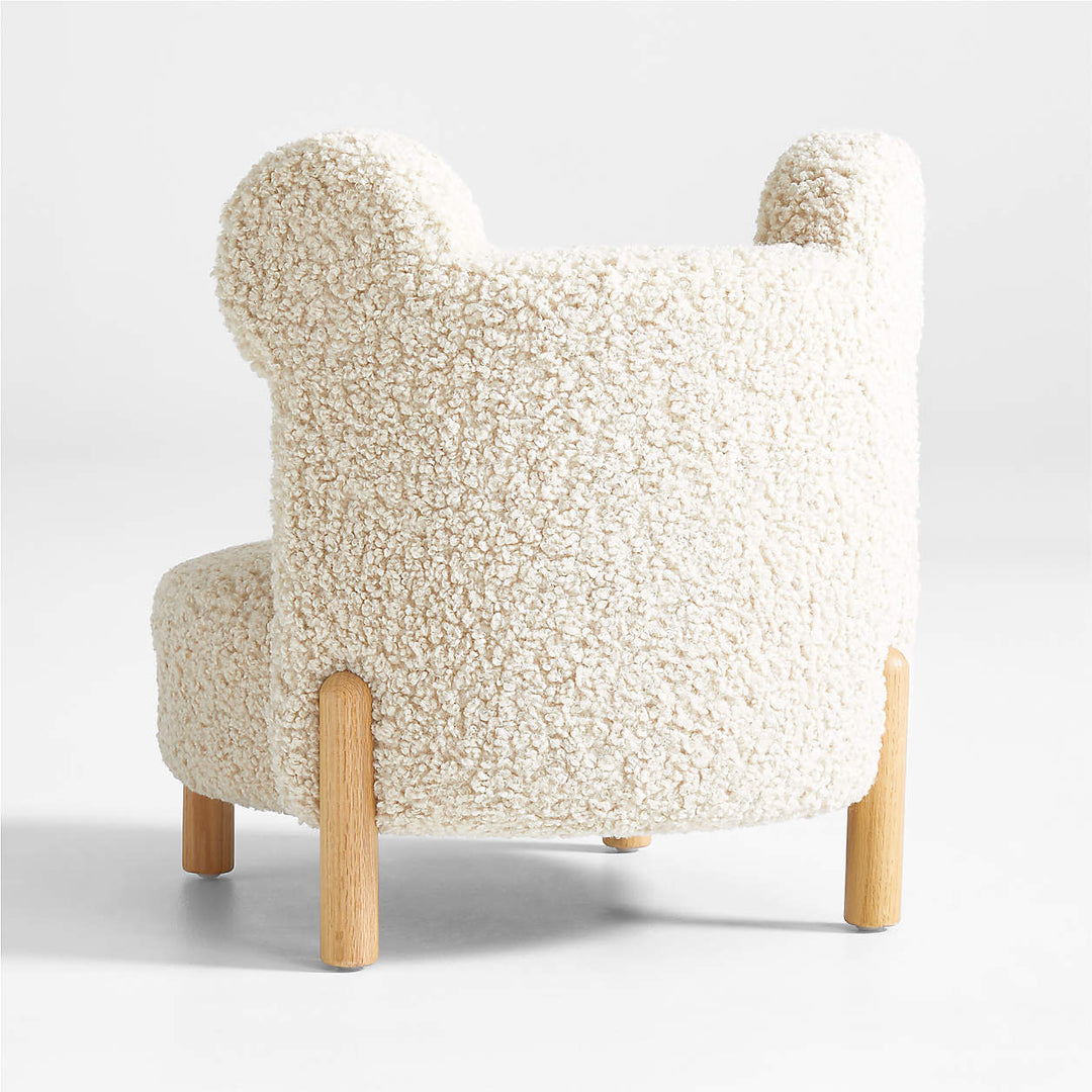 Sherpa Cream White Bear Kids Play Chair