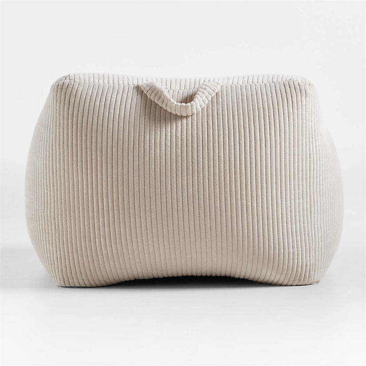 Stone Tan Velvet Corduroy Kids Plush Lounge Chair