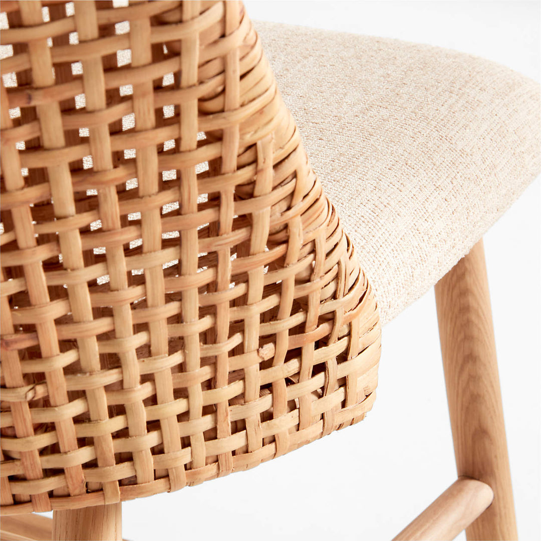 Astrid Upholstered Rattan Counter Stool