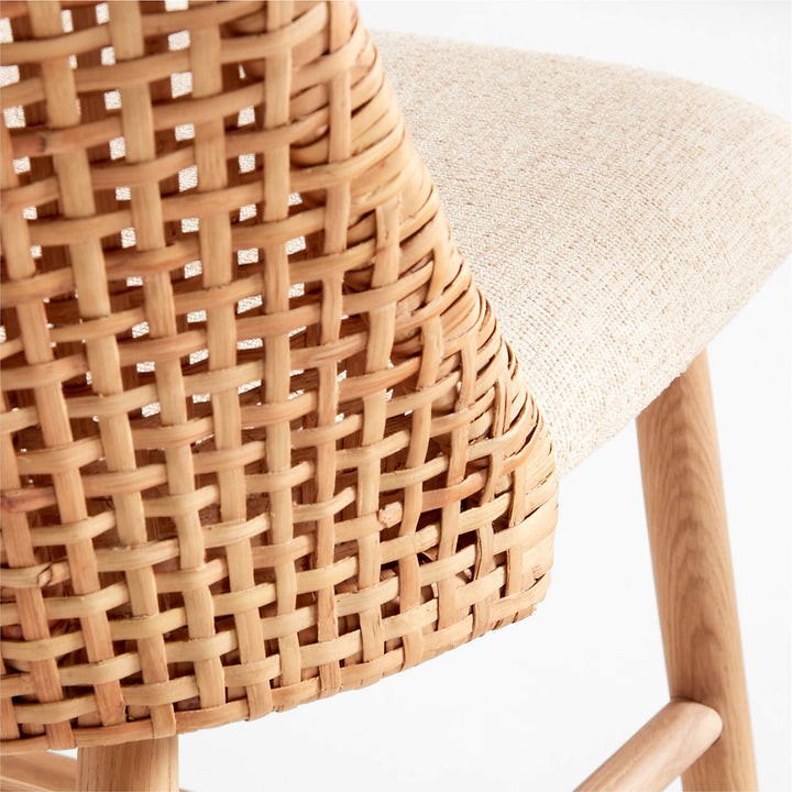Astrid Upholstered Rattan Counter Stool