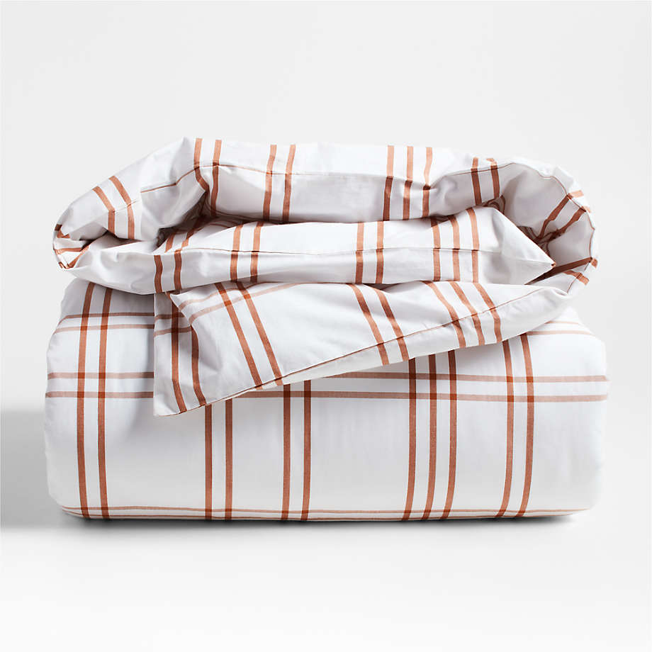 Stax Almond Brown Yarn Dyed Organic Cotton Kids Duvet Cover-Twin