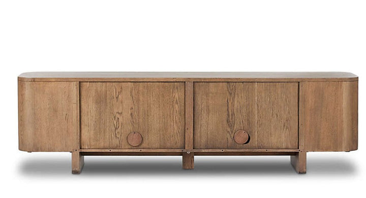 Elle Natural Oak Wood Storage Media Console