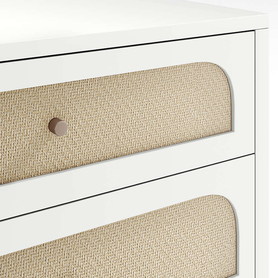 Maren White Cane Dresser