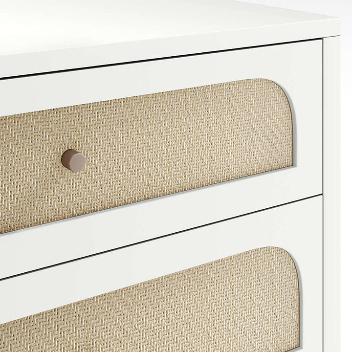 Maren White Cane Dresser