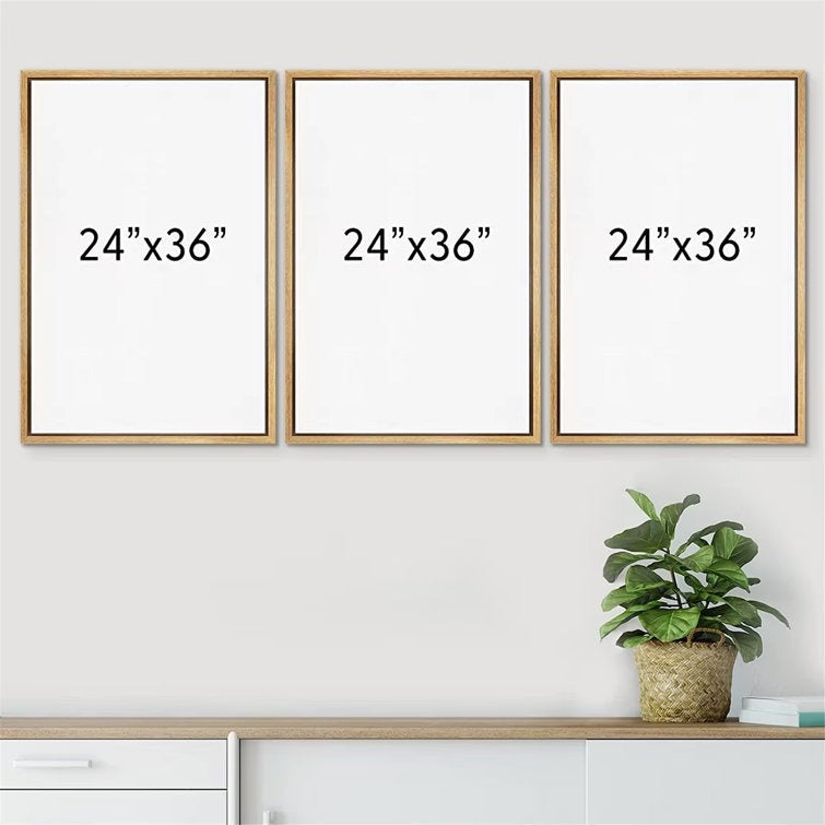 Tree Ring Rustic Oak Wood Farmhouse Decor Neutral Modern Organic Framed Canvas 3 Piece Print Art