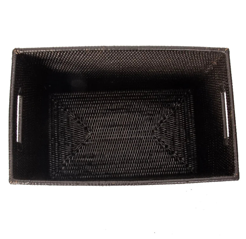 Rattan Basket with Cutout Handles