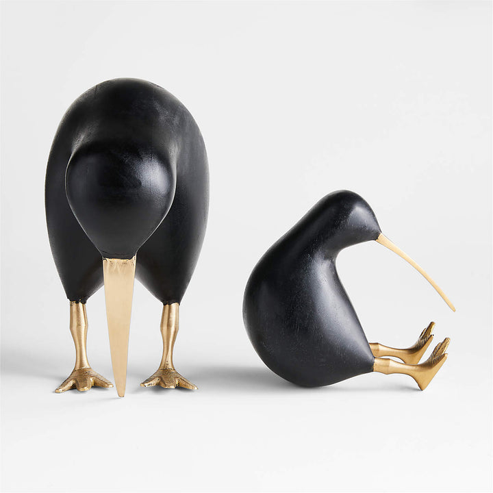 Extra Large Black Wood Kiwi Bird