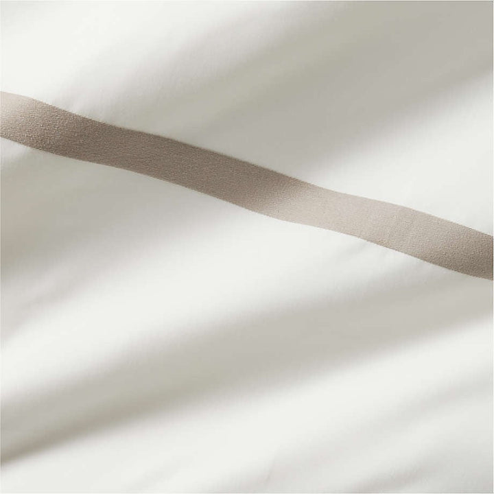 Favorite Organic Cotton Percale Tuxedo Stripe Sand Beige King Bed Pillow Sham